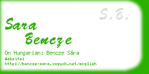 sara bencze business card