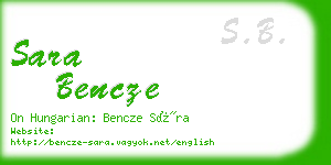 sara bencze business card